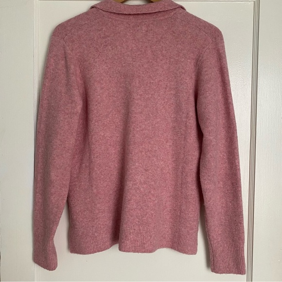 J. CREW Collared Polo Sweater in Extra Soft Yarn Pink Size Small - Picture 4 of 7